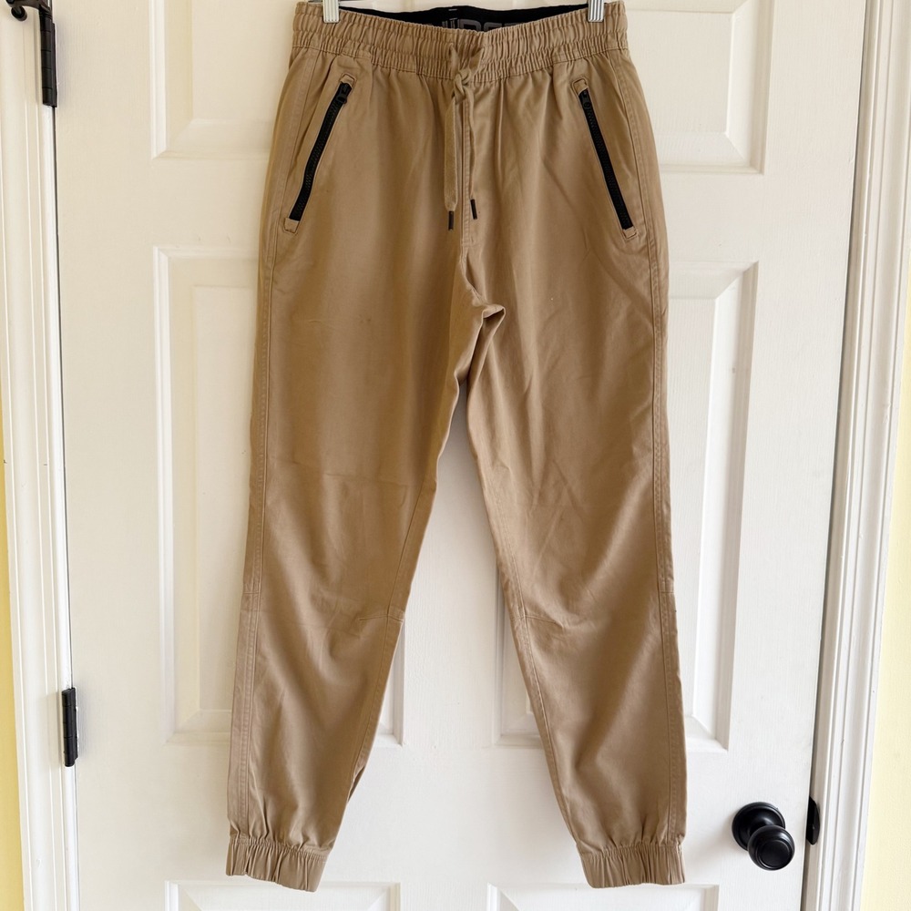 Under Armour Men Jogger Pants‎ Tan Cargo Zip Pockets Elastic Waist Size M